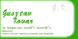 gusztav kovar business card